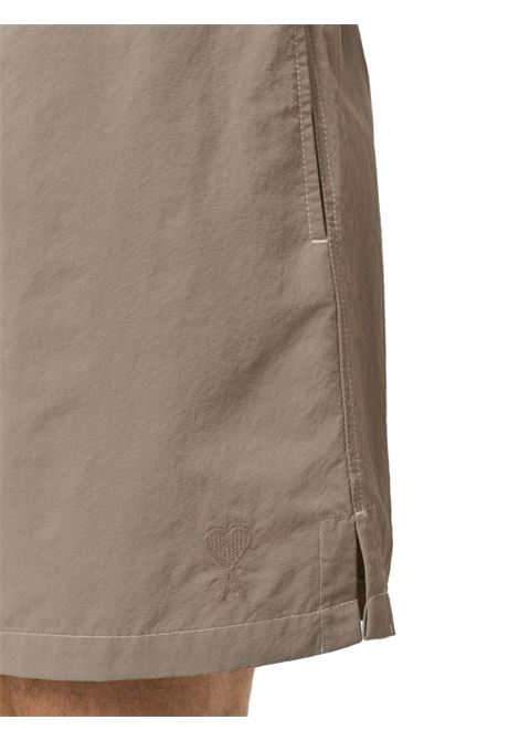 Ash grey contrast-stitching swim shorts Ami paris - men AMI PARIS | HBW006PA00270952